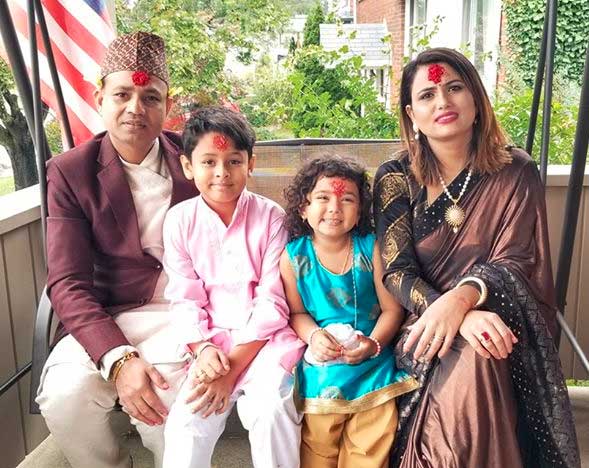 Bhola and Laxmi with family